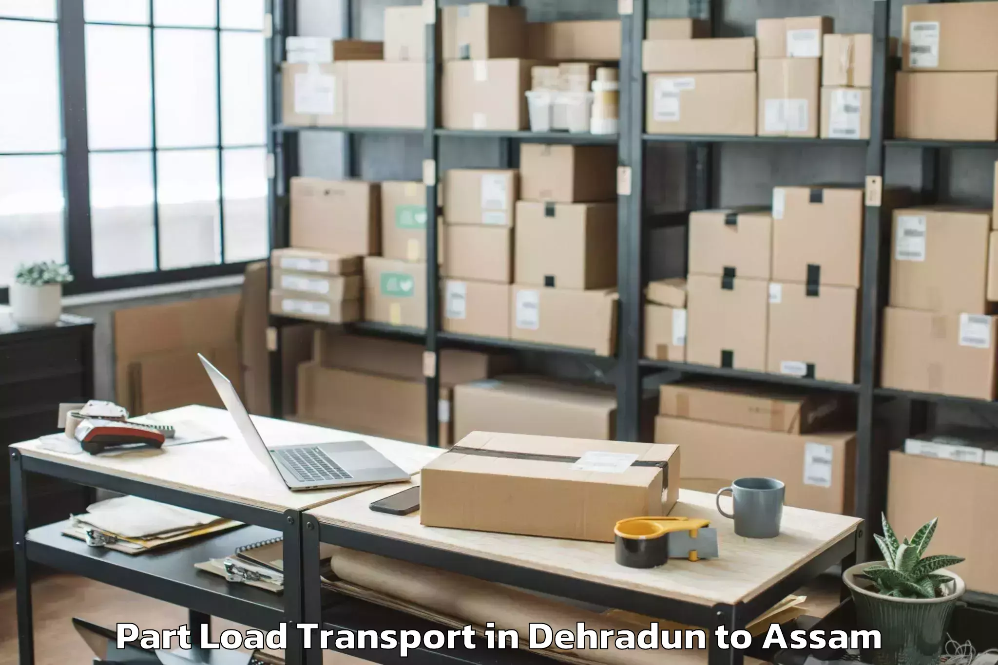 Easy Dehradun to Kharupatia Part Load Transport Booking